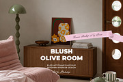 Blush Olive Room Frames Mockups, a Household Mockup by Muse Mockups (Thumbnail 3 of 19)