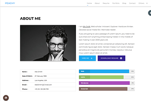 Peachy - One Page Portfolio Theme