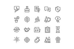 Line Business Icons