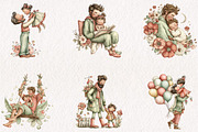 Whimsical Father and Child, a Seasonal Illustration by CreationArt (Thumbnail 3 of 5)