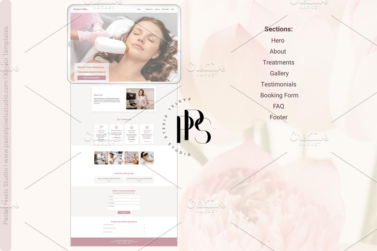 Laser Treatment Website Template, a HTML Template by Pastel Pixels Studio (Photo 2 of 5)