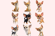 Chihuahua Clipart PNG Bundle, a Graphic by M9 Design (Thumbnail 7 of 11)