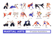 Fighters practicing martial arts set, a Sport Illustration by Good Studio (Thumbnail 1 of 13)