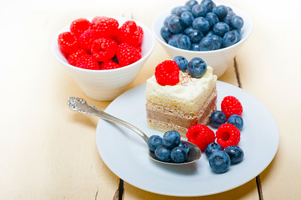 fresh raspberry and blueberry cake, a Food & Drink Photo by keko64