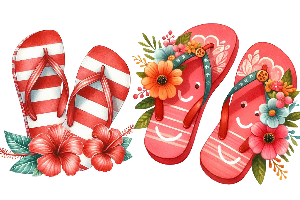 Retro Summer Flip Flops Sublimation, an Illustration by DreamArtGraphic (Photo 2 of 4)