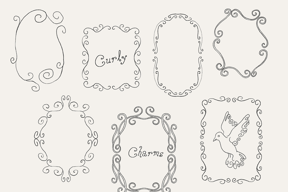 Hand-drawn Curly Frames Quirky Lines, a Decorative Illustration by SunnyAfternoons (Photo 8 of 23)