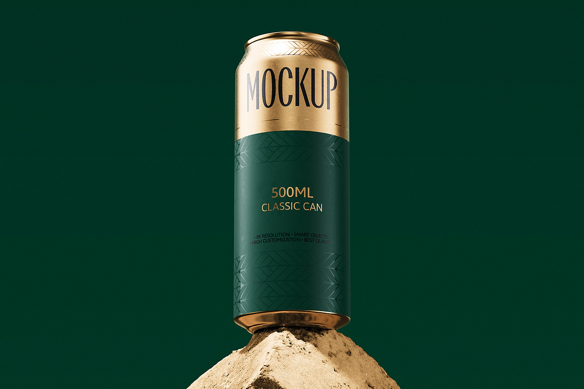 500ml Can Mockup | Brick Scene, a Packaging Mockup by AY Mock-Ups (Photo 2 of 7)