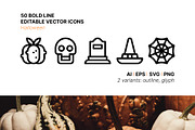 30 Halloween Icons, an Outline Icon by Side Project (Thumbnail 1 of 8)
