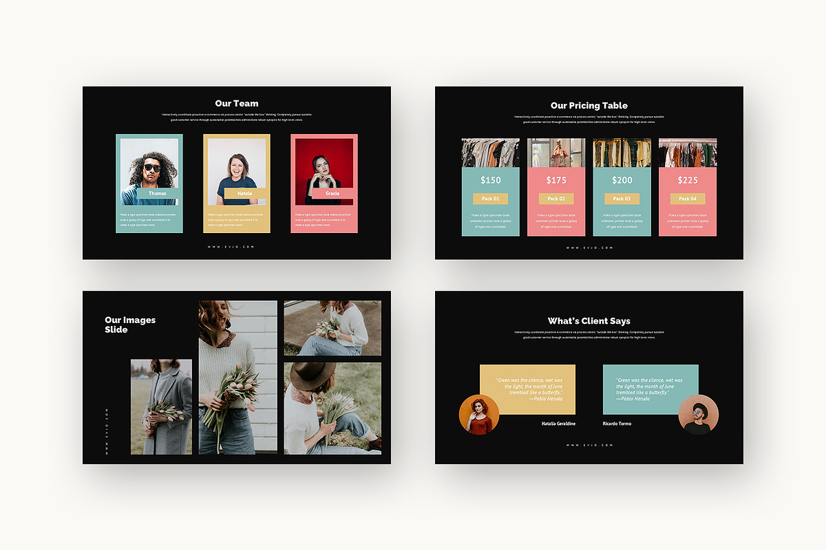 Evjo : Fashion House Powerpoint, a Presentation Template by Punkl Camp (Photo 12 of 16)