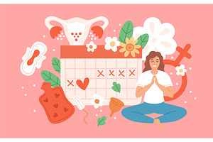 Critical days schedule. Menstrual, an Object Illustration by YummyBuum