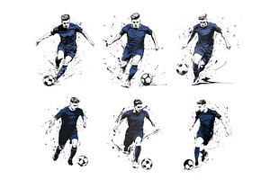 Color ink sketch soccer player, a Sport Illustration by Stock-Smart-Start