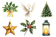 Watercolor Elegant Christmas Clipart, an Illustration by Daily.Designs (Thumbnail 4 of 5)