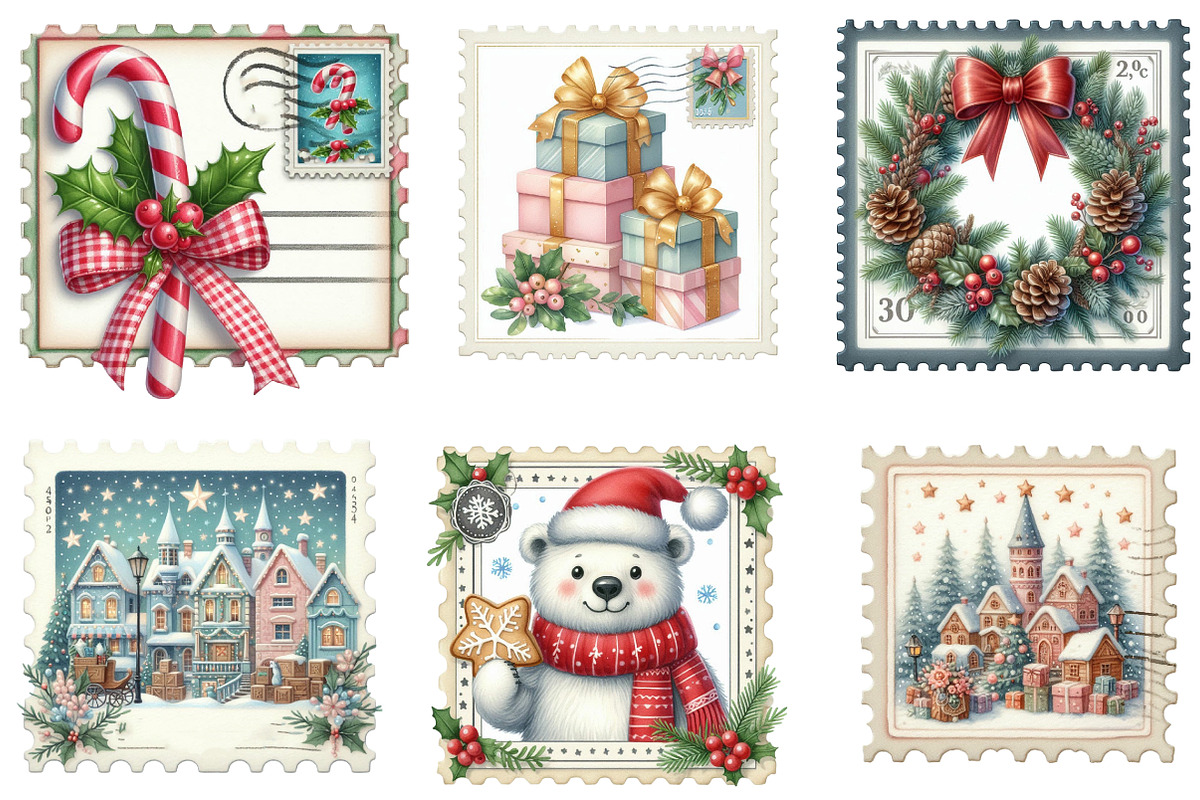 Christmas Holiday Postage Stamp, an Illustration by Designking (Photo 5 of 5)