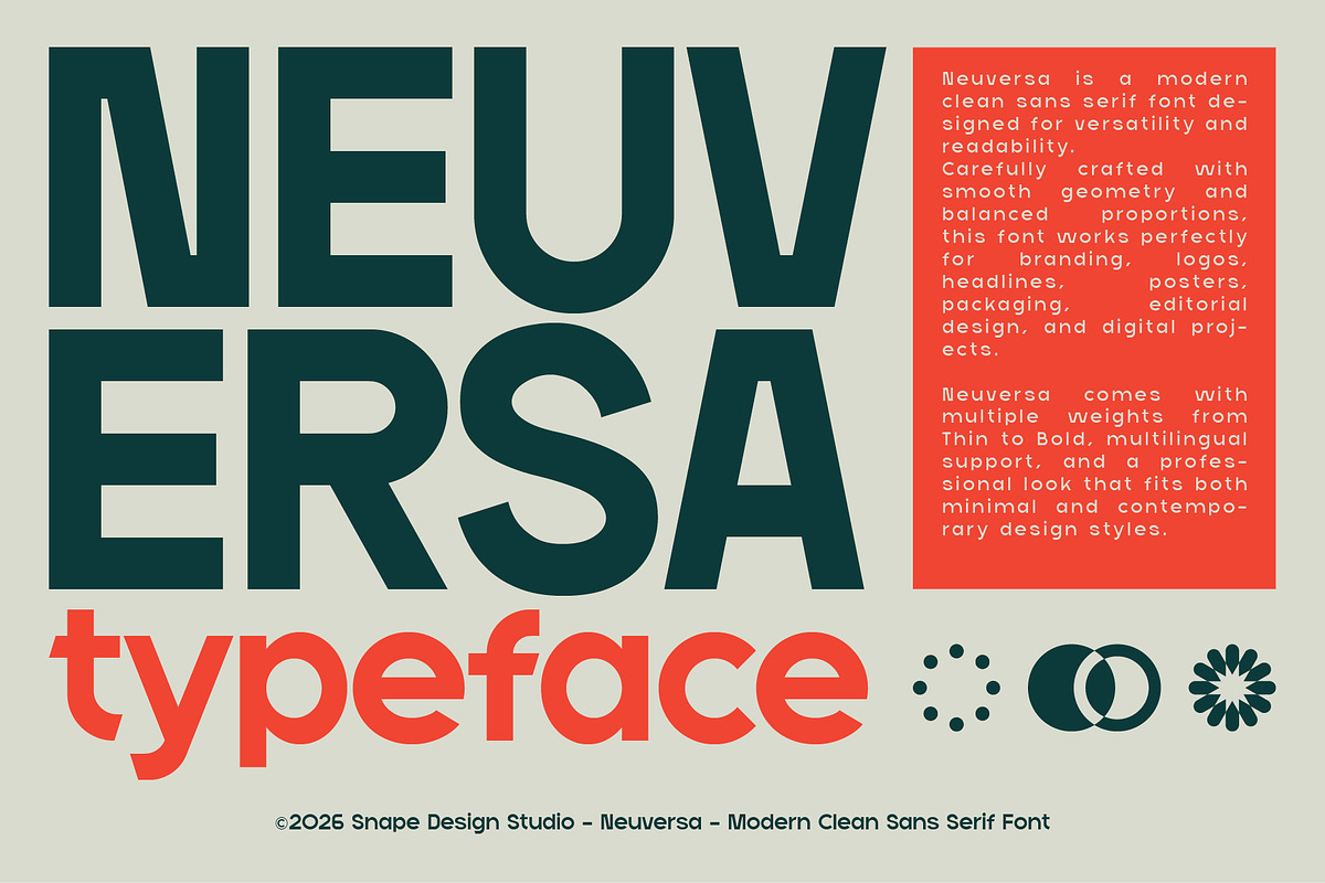 Neuversa - Modern Sans Serif Font, a Sans Serif Font by Snape Design Studio (Photo 2 of 12)