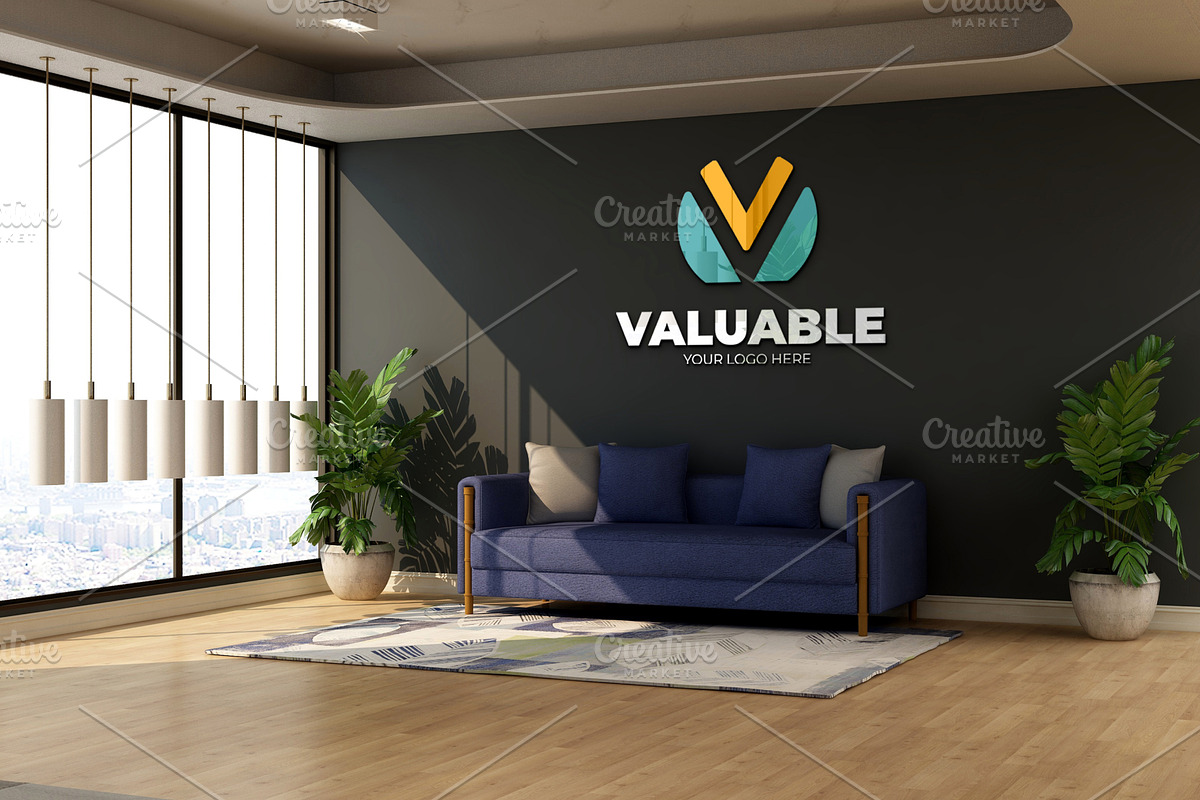 PSD Modern Office Wall Logo Mockup, an Advertising Mockup by Ayy (Photo 14 of 15)