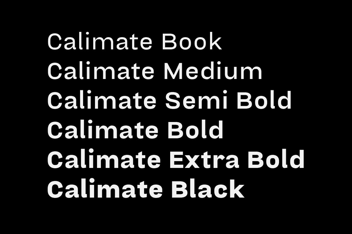 Calimate Family Fonts, a Sans Serif Font by Yukita Creative (Photo 2 of 12)