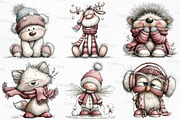 Whimsical Christmas Clipart, an Illustration by Craft Nest (Thumbnail 4 of 6)