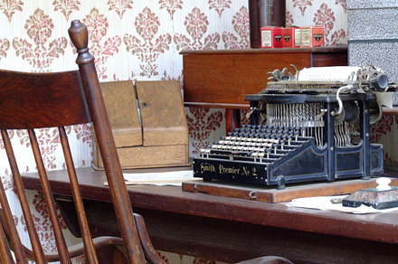 Old typewriter stock photograph