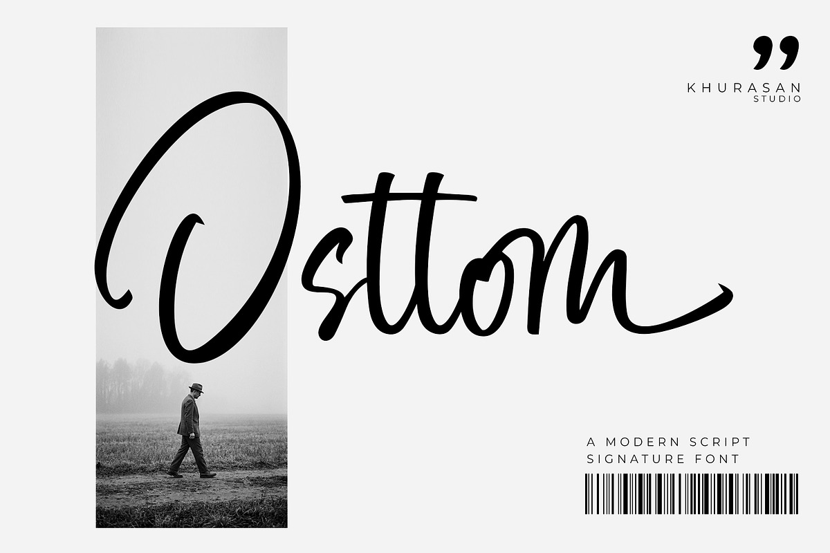 Osttom - A Modern Script, a Script Font by khurasan (Photo 1 of 7)