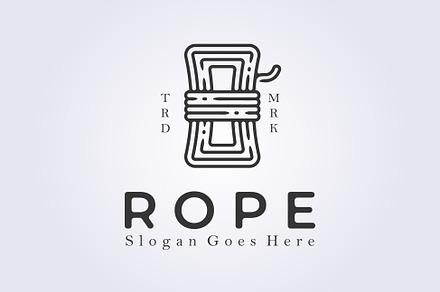 outline ropes reel logo template
