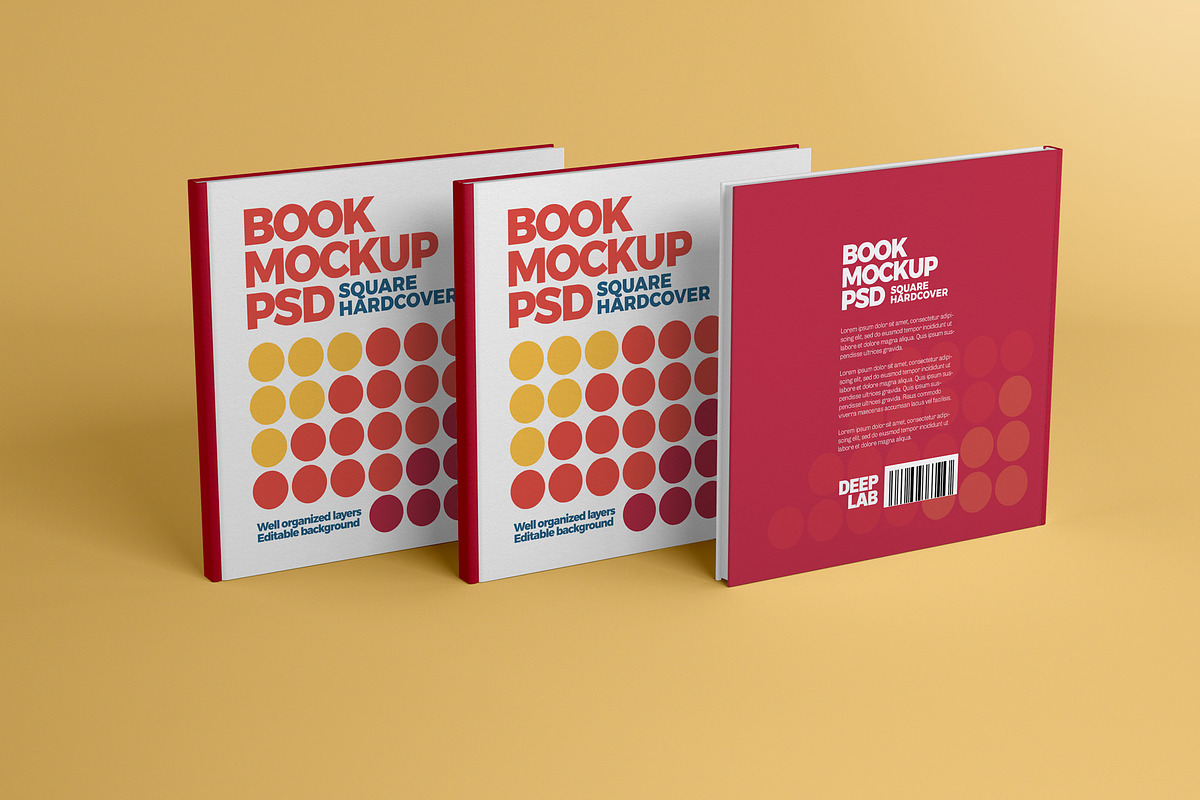 Square Book Hardcover Mockup Set, a Print Template by Deeplab (Photo 10 of 20)