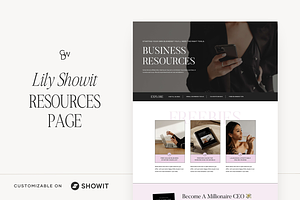 Showit Resources Page Template