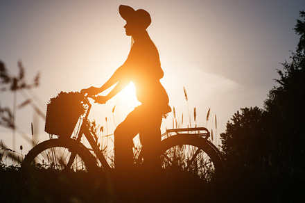 Silhouette woman in hat, a Person Photo by Yura_Yarema