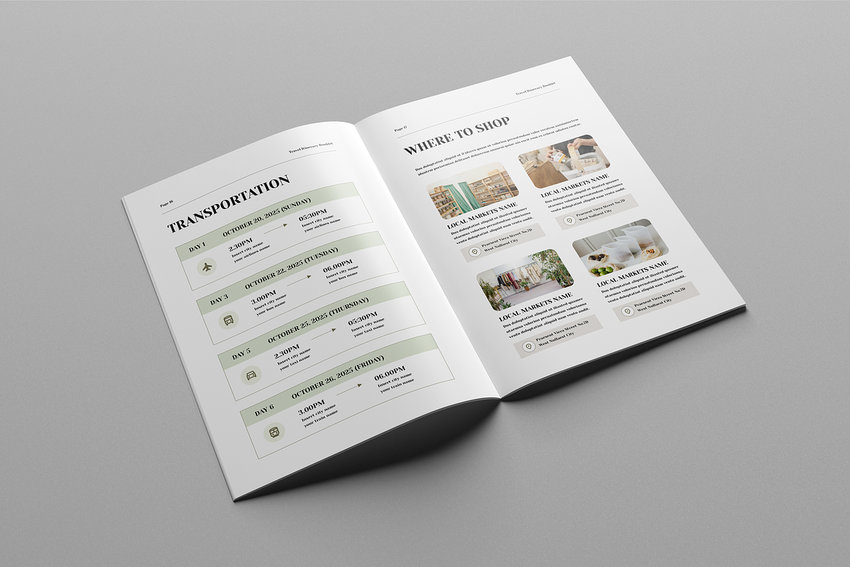 Travel Itinerary Book, a Magazine Template by Leaflove (Photo 7 of 9)