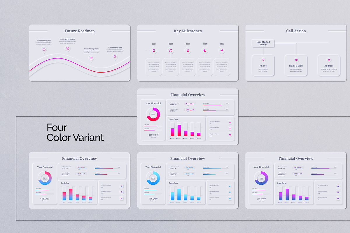 Neumorphic Business PowerPoint, a Presentation Template by Design Vault (Photo 5 of 5)