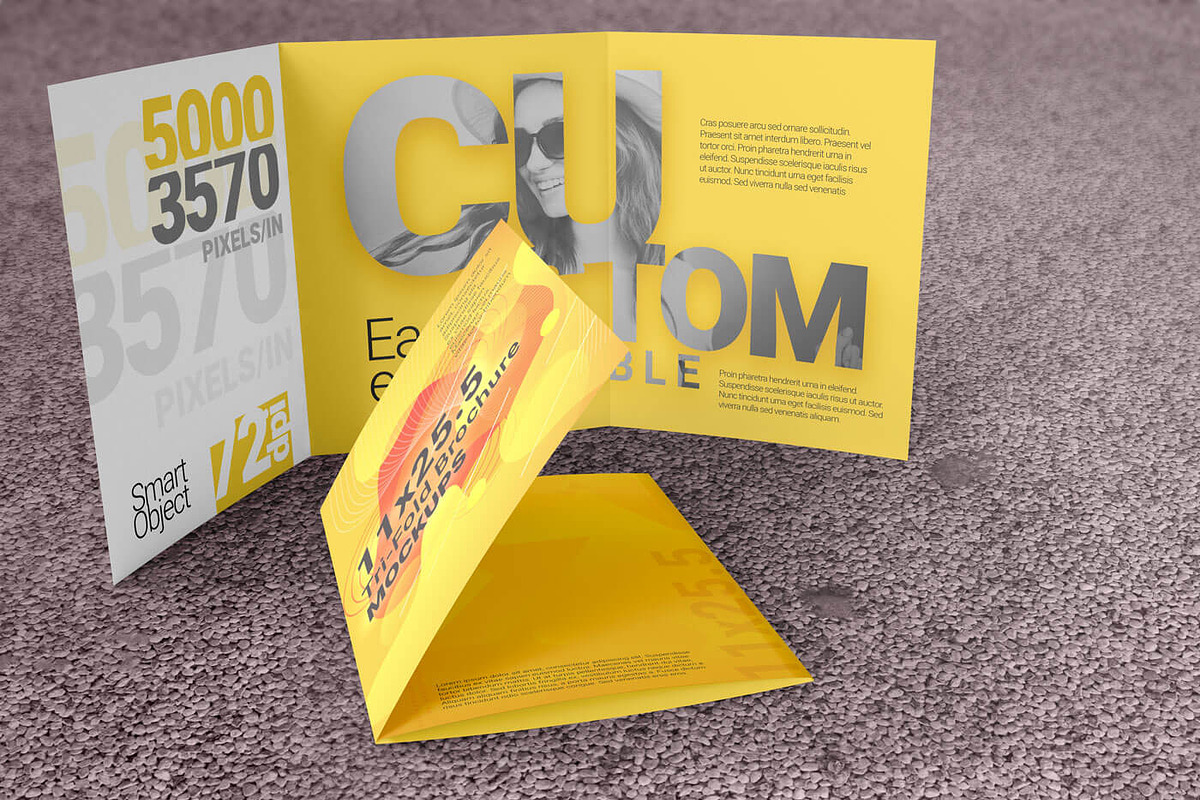 1125.5 Tri-Fold Brochure Mockup, a Mockup by Vectogravic Design (Photo 3 of 8)