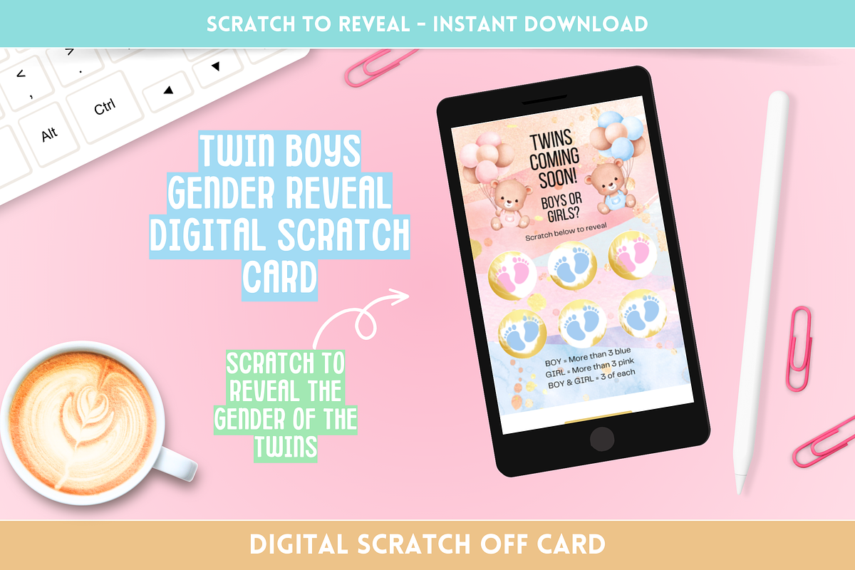 Twin Boys Digital Scratch Card, an App Template by SunshineStudioBoutique (Photo 4 of 9)
