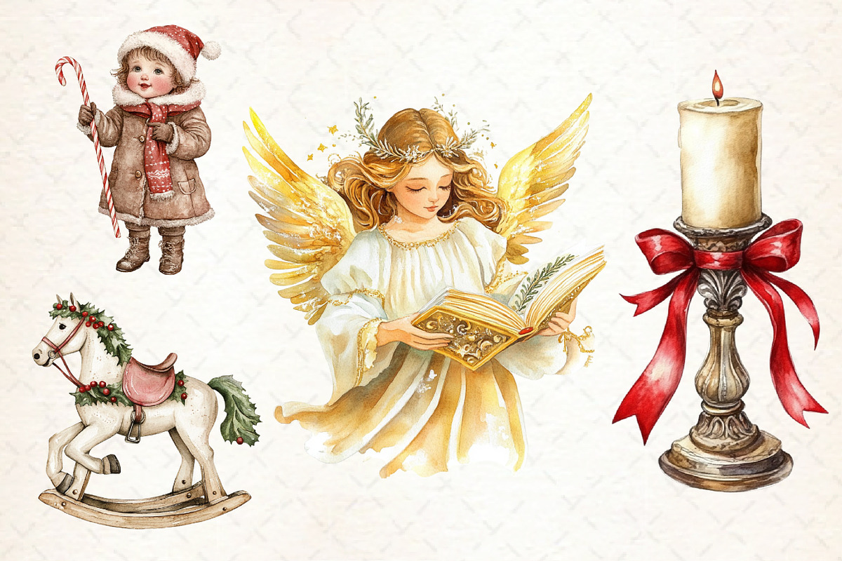 Victorian Christmas Clipart, an Illustration by Libby Wishes (Photo 3 of 9)