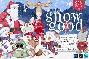 Cute Christmas Characters, a Seasonal Illustration by Pretty Little Lines