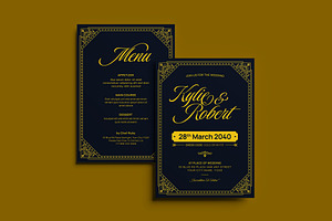 Vintage Wedding Invitation, an Invitation Template by iDoodle Studio