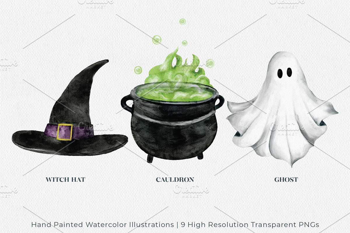 Halloween Watercolor Illustrations, an Illustration by Jeanette Pidi Design (Photo 2 of 5)