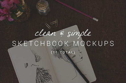 11 Clean & Simple Sketchbook Mockups