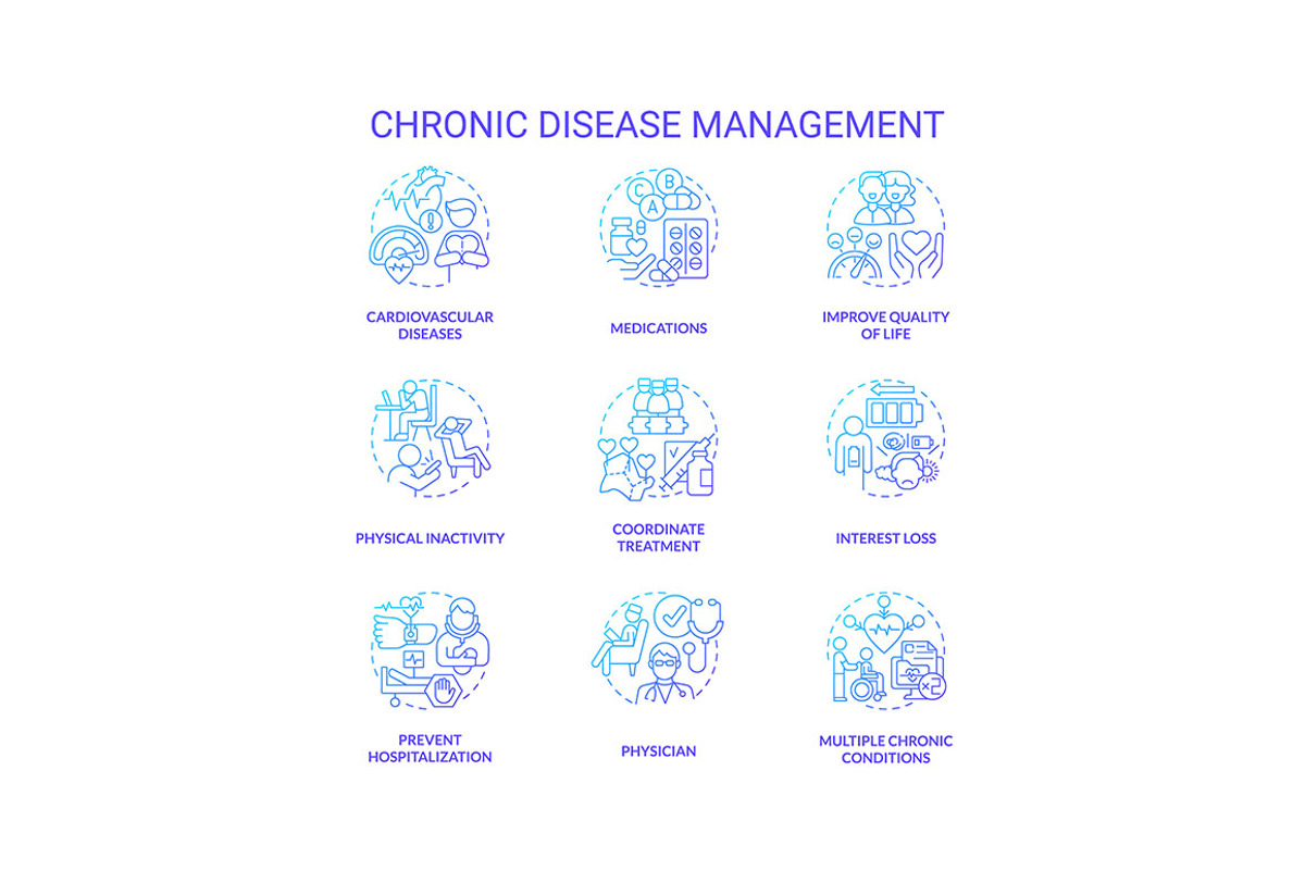 Chronic disease management blue, an Icon by IMG Visuals
