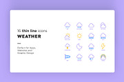 Weather | 32 Icons Set, an Outline Icon by Marina Silence (Thumbnail 3 of 17)