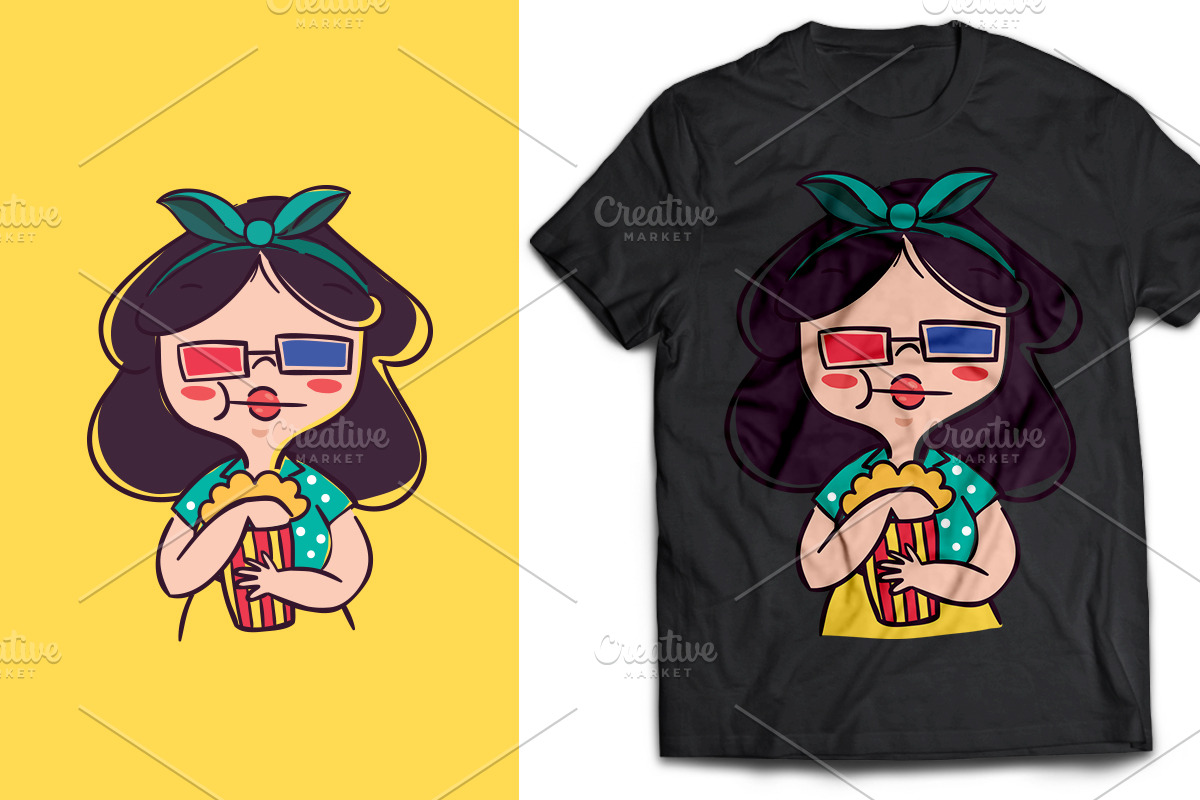 Cute Cartoon Girl Expressions Pack, an Education Illustration by naem021 (Photo 3 of 5)