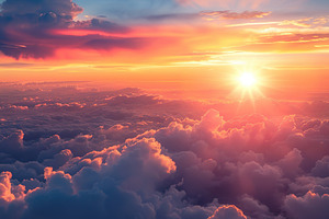 Sunset sky with clouds, a Photo by AlyaAnd