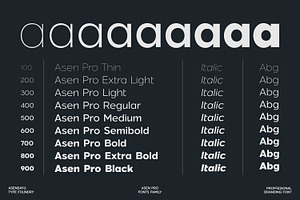 Asen Pro Fonts Family