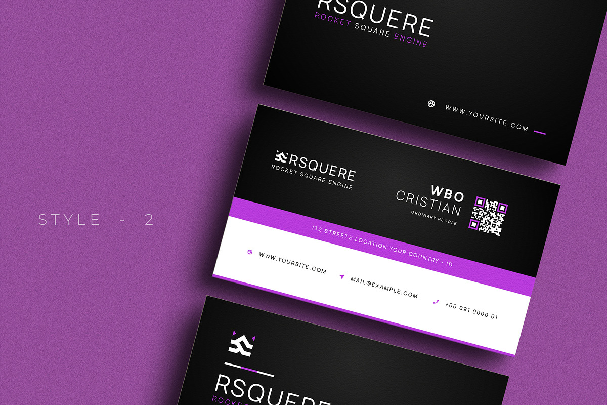 Purple Premium Business Card - V.42, a Business Card Template by Ctrl space studio (Photo 3 of 6)
