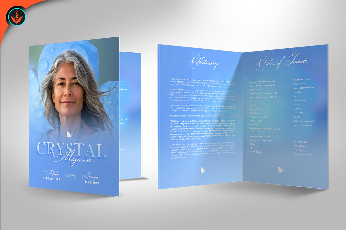 Blue Funeral Program preview 3