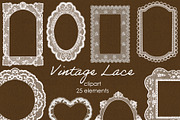 Vintage Lace Frames Clipart Set, an Object Illustration by Teresa Art Store (Thumbnail 1 of 7)