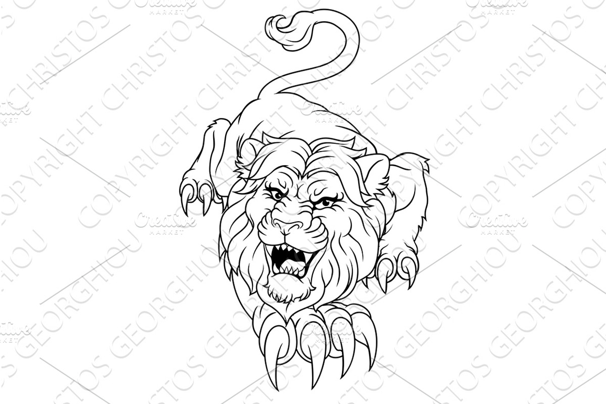 Lion Angry Lions Team Sports Mascot, an Animal Illustration by Christos Georghiou