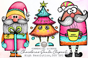 Whimsical Christmas Santa Clipart, an Illustration by Sublimation Artist (Thumbnail 1 of 6)