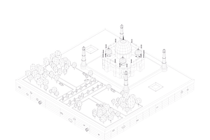 Cartoon Low Poly Taj Mahal Landmark