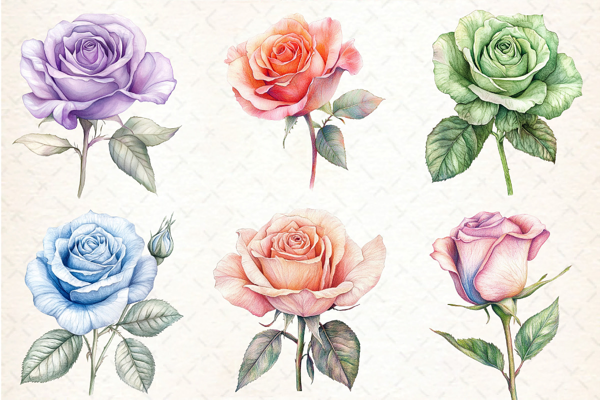 Colored Pencil Pastel Roses, an Illustration by DreamCafeArt (Photo 3 of 9)