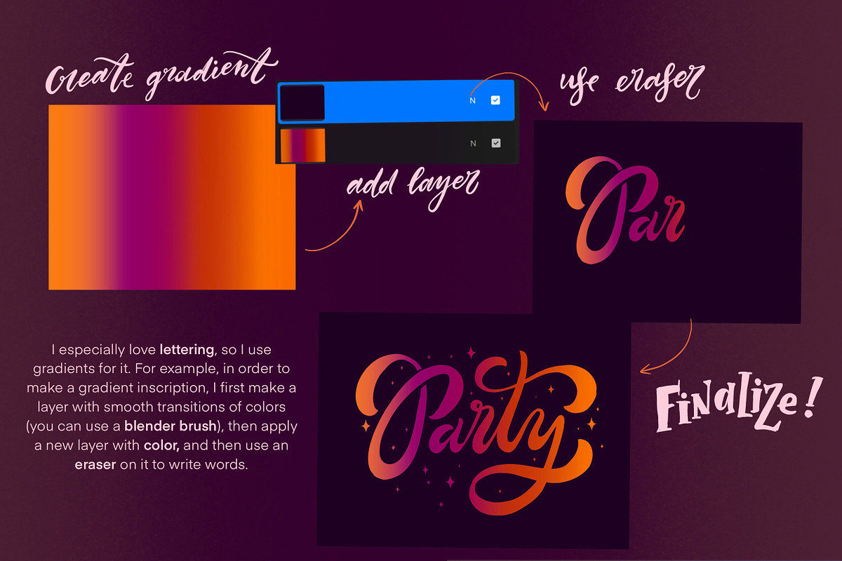 Procreate Gradient Brushset, a Brush Add-On by Letter Elfa Studio (Photo 4 of 13)