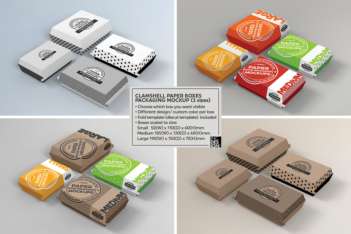 VOL.14 Food Box Packaging Mockups, a Packaging Mockup by INCDesign (Photo 3 of 25)
